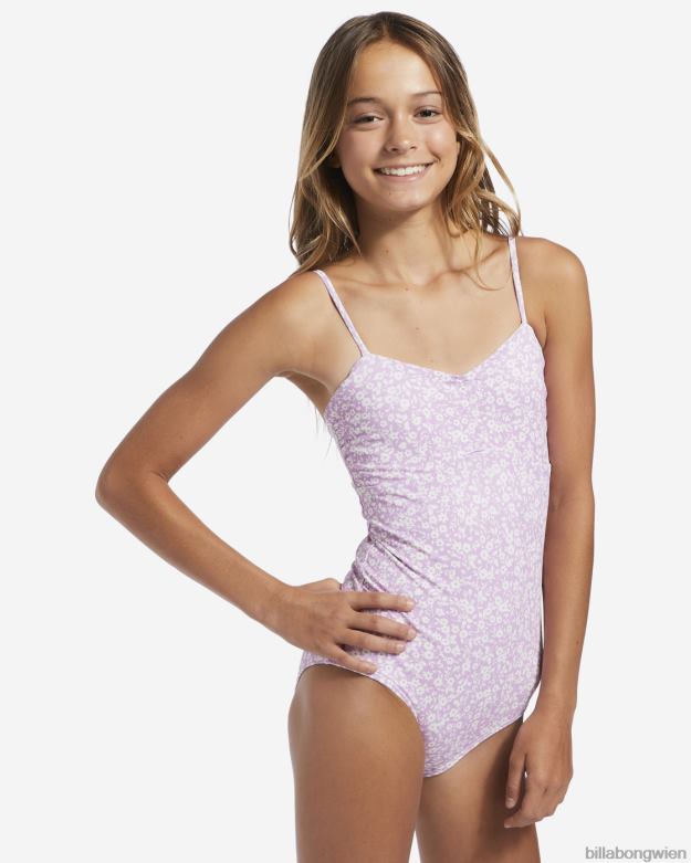 Billabong Clothing 00V682758 | Billabong 4-16 einteiliger Badeanzug mit Blumenmuster lila Traum Mädchen