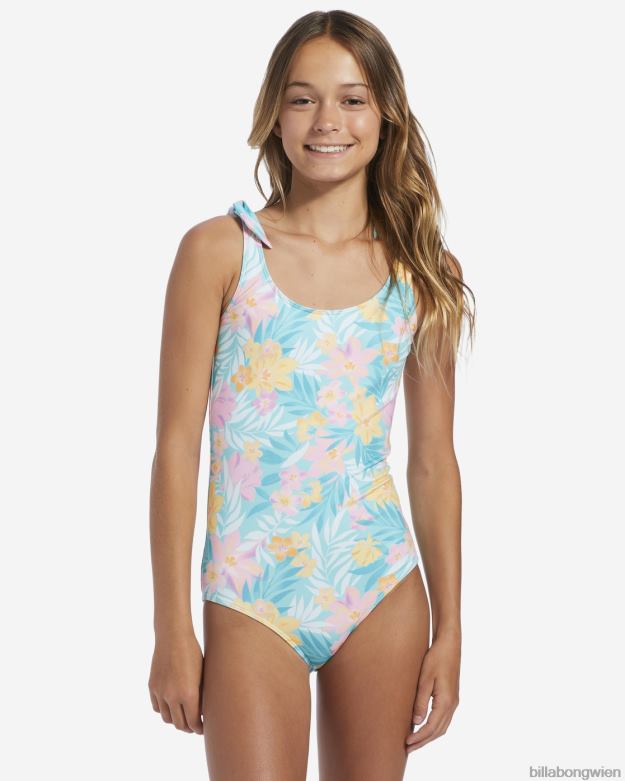 Billabong Clothing 00V682782 | Billabong 4–16 Meerjungfrau fühlt sich einteiliger Badeanzug an helle Lagune Mädchen