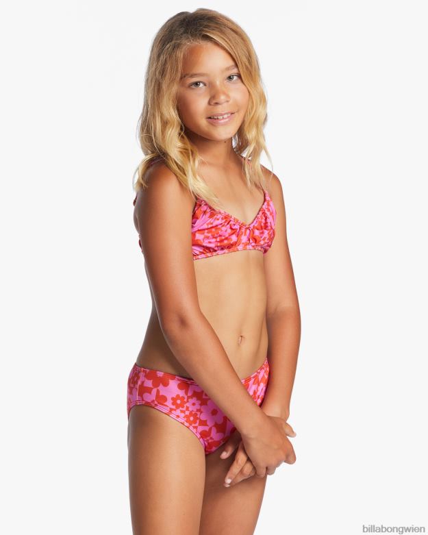 Billabong Clothing 00V682638 | Billabong Love Letter gerafftes zweiteiliges Tank-Bikini-Set rotes Aloha Mädchen