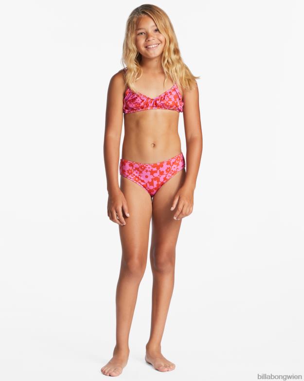 Billabong Clothing 00V682638 | Billabong Love Letter gerafftes zweiteiliges Tank-Bikini-Set rotes Aloha Mädchen