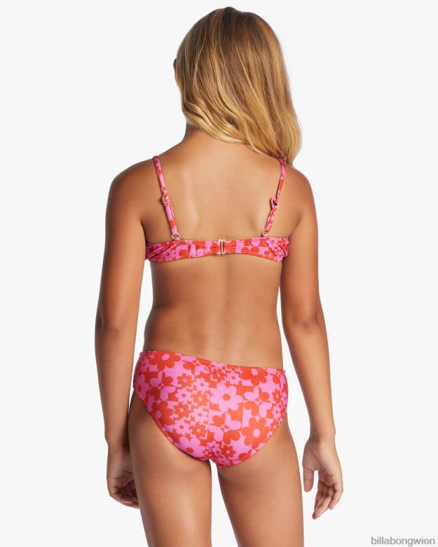 Billabong Clothing 00V682638 | Billabong Love Letter gerafftes zweiteiliges Tank-Bikini-Set rotes Aloha Mädchen