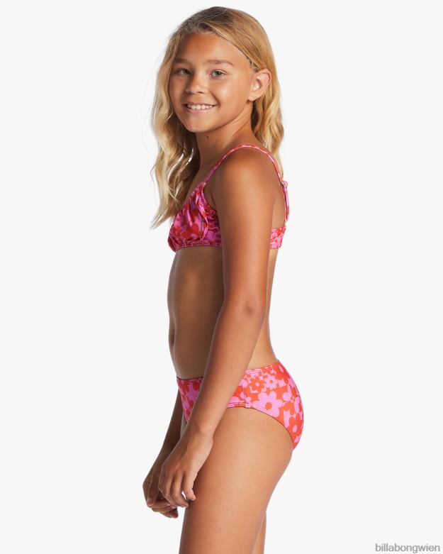 Billabong Clothing 00V682638 | Billabong Love Letter gerafftes zweiteiliges Tank-Bikini-Set rotes Aloha Mädchen