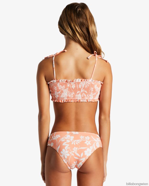 Billabong Clothing 00V682669 | Billabong Zweiteiliges gesmoktes Bikini-Set „Island in the Sun“. würzige Mandarine Mädchen