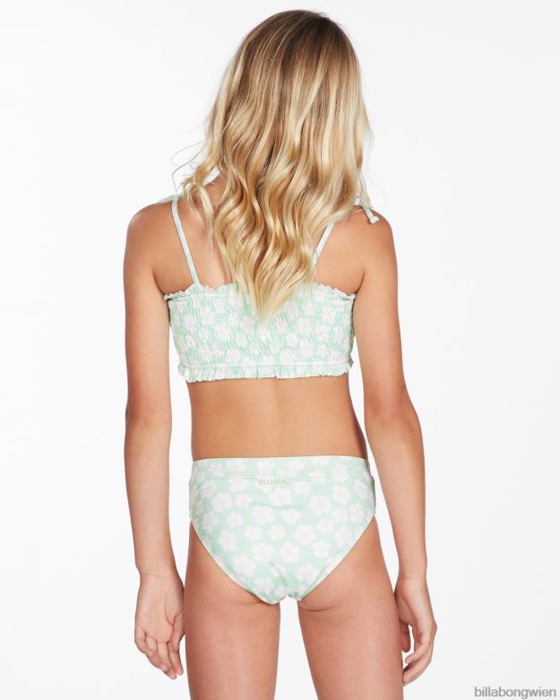 Billabong Clothing 00V682677 | Billabong Ditsy Love Bikini-Set mit gesmoktem Oberteil Honigtau Mädchen