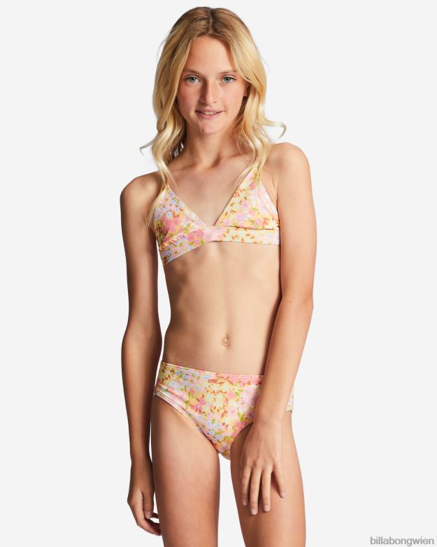 Billabong Clothing 00V682729 | Billabong 4–16 Frühlings-Daydream-Triangel-Zweiteiler-Bikini-Set goldener Pfirsich Mädchen