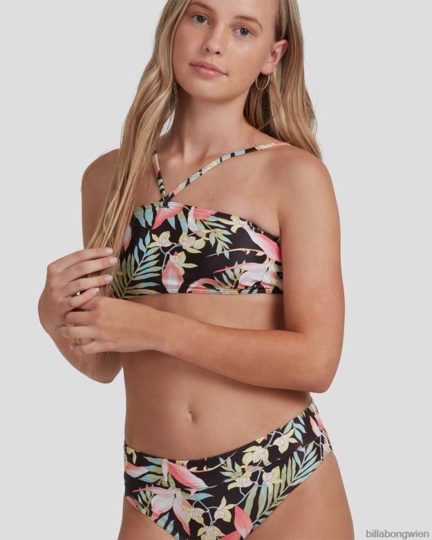 Billabong Clothing 00V682794 | Billabong Love Palms Bandeau-Bikini-Set Schwarz Mädchen