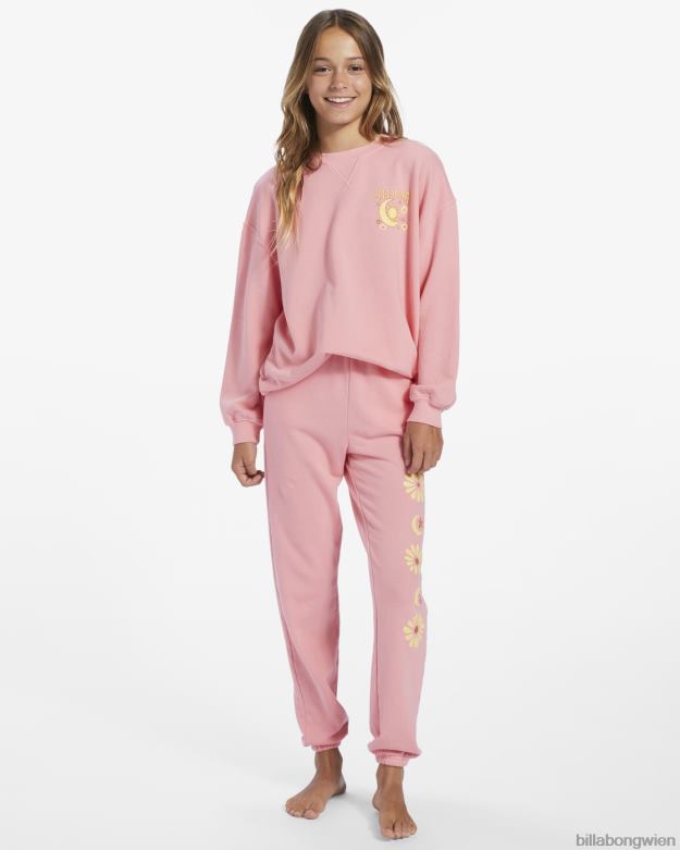 Billabong Clothing 00V682603 | Billabong Wellen schlagende Jogginghose mit hohem Bund rosa Augenzwinkern Mädchen