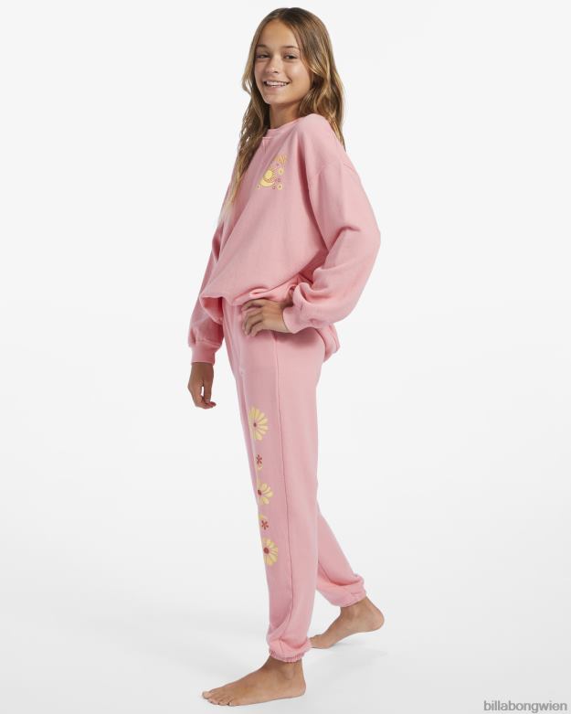 Billabong Clothing 00V682603 | Billabong Wellen schlagende Jogginghose mit hohem Bund rosa Augenzwinkern Mädchen