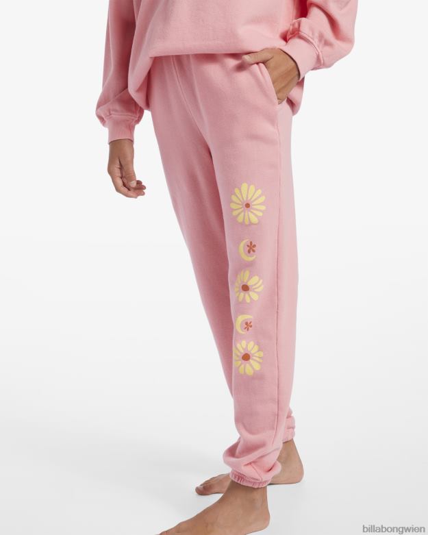 Billabong Clothing 00V682603 | Billabong Wellen schlagende Jogginghose mit hohem Bund rosa Augenzwinkern Mädchen