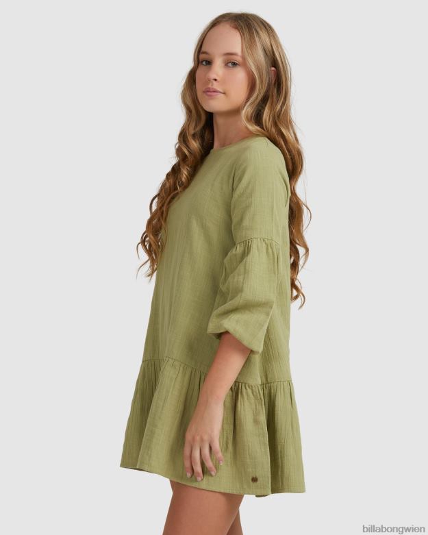 Billabong Clothing 00V682795 | Billabong Mini-Wünsche-Langarmkleid Avocado Mädchen