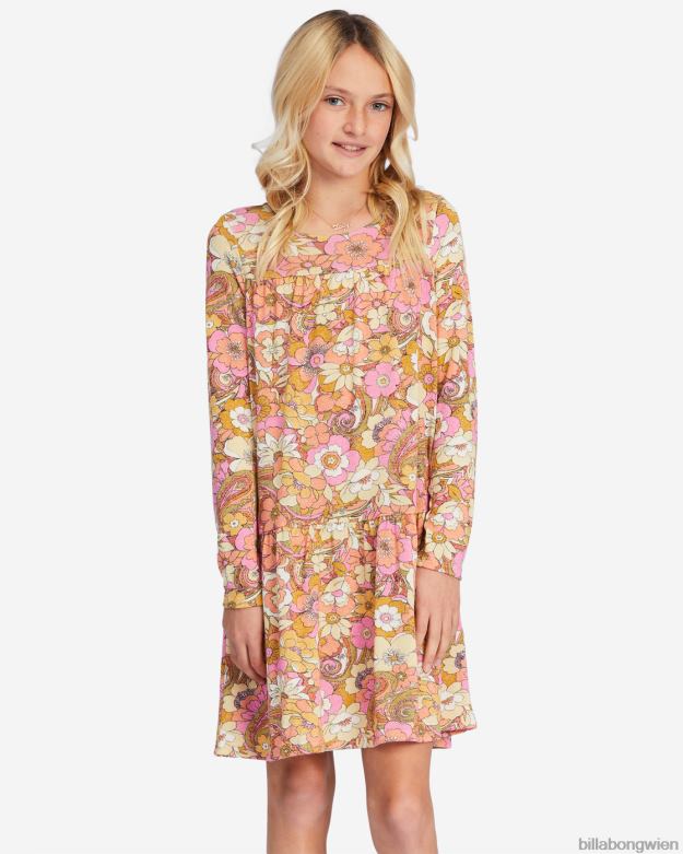 Billabong Clothing 00V682796 | Billabong in the wild langärmliges Minikleid süße Schokolade Mädchen