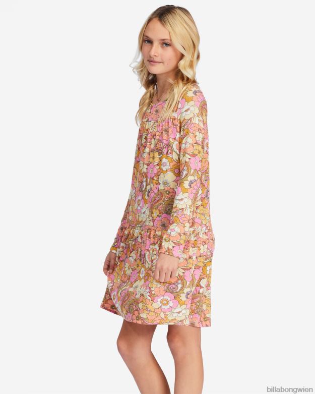 Billabong Clothing 00V682796 | Billabong in the wild langärmliges Minikleid süße Schokolade Mädchen