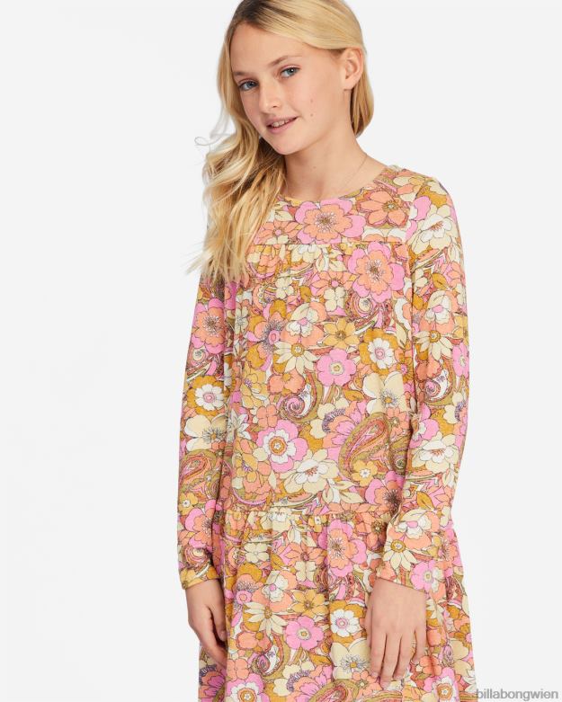 Billabong Clothing 00V682796 | Billabong in the wild langärmliges Minikleid süße Schokolade Mädchen