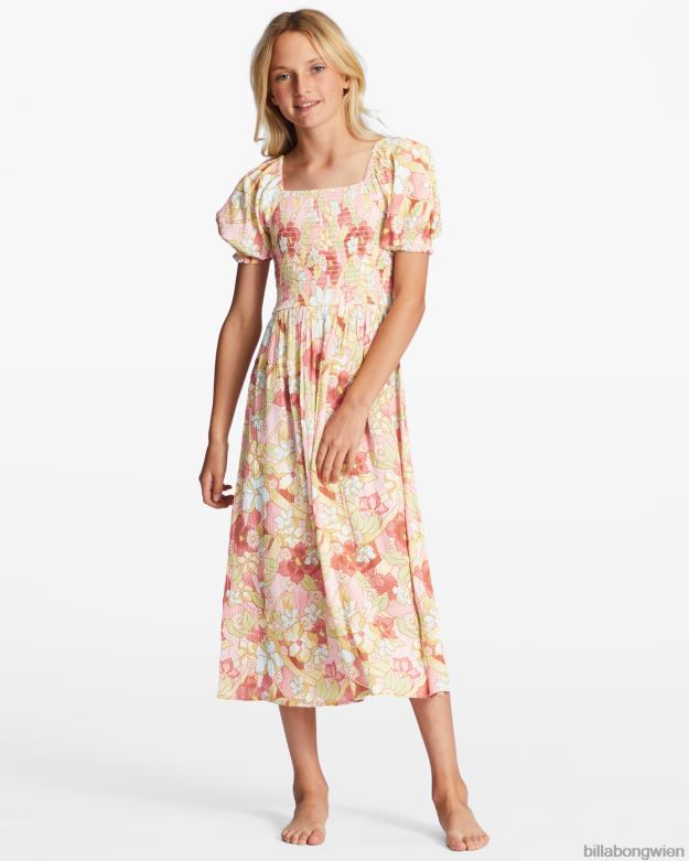 Billabong Clothing 00V682799 | Billabong 4-16 Frühlings-Affären-Midikleid rosa Augenzwinkern Mädchen