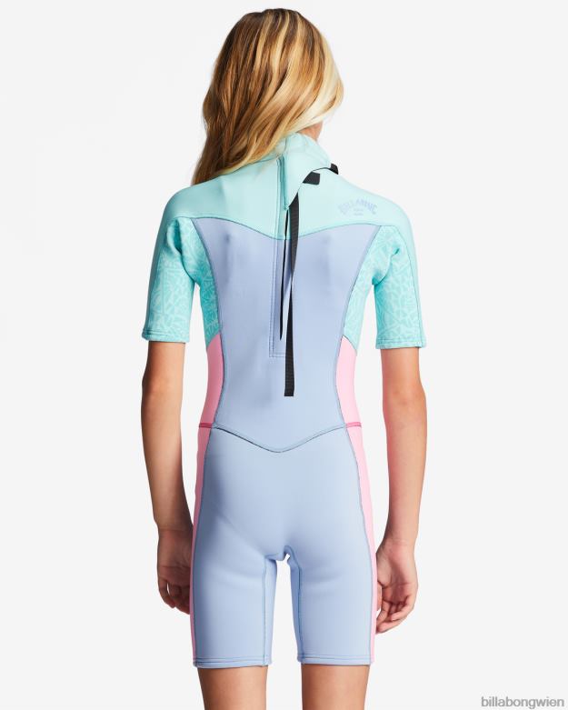 Billabong Clothing 00V682636 | Billabong Kurzärmliger Springsuit mit 2/2-Synergie-Rückenreißverschluss gute Gezeiten Mädchen
