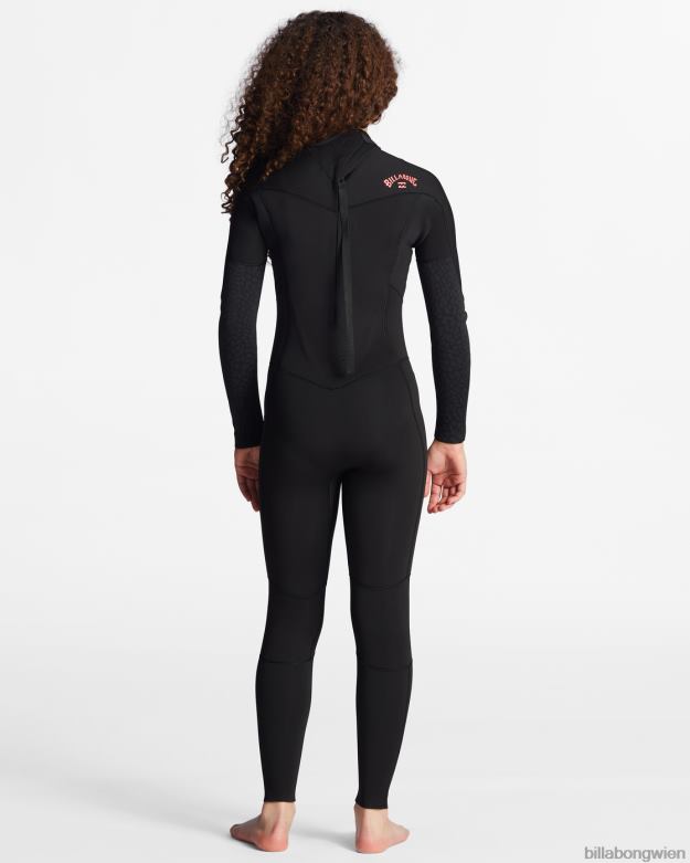 Billabong Clothing 00V682695 | Billabong 4/3-Synergy-Neoprenanzug mit Reißverschluss hinten wildes Schwarz Mädchen