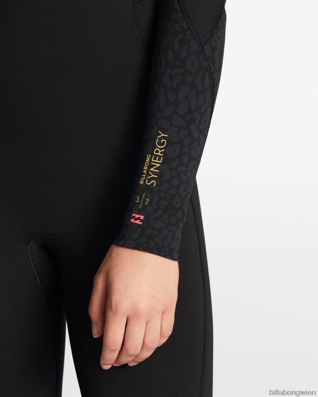 Billabong Clothing 00V682695 | Billabong 4/3-Synergy-Neoprenanzug mit Reißverschluss hinten wildes Schwarz Mädchen