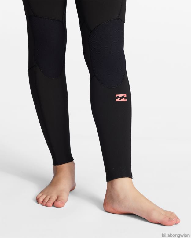 Billabong Clothing 00V682695 | Billabong 4/3-Synergy-Neoprenanzug mit Reißverschluss hinten wildes Schwarz Mädchen