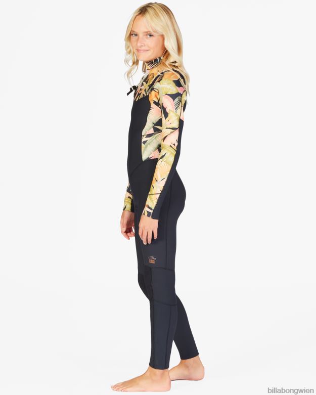 Billabong Clothing 00V682703 | Billabong 4/3 Salty Dayz Neoprenanzug mit Brustreißverschluss Dschungelnacht Mädchen