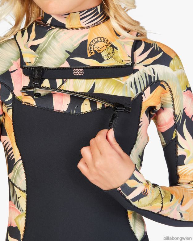 Billabong Clothing 00V682703 | Billabong 4/3 Salty Dayz Neoprenanzug mit Brustreißverschluss Dschungelnacht Mädchen