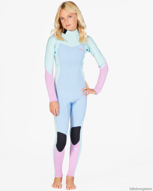 Billabong Clothing 00V682754 | Billabong 4/3-Synergy-Neoprenanzug mit Reißverschluss hinten Eisberg Mädchen