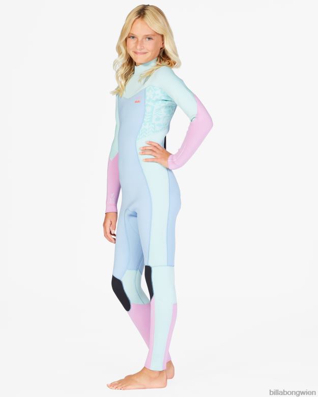 Billabong Clothing 00V682754 | Billabong 4/3-Synergy-Neoprenanzug mit Reißverschluss hinten Eisberg Mädchen