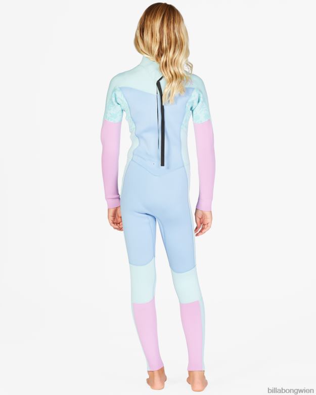 Billabong Clothing 00V682754 | Billabong 4/3-Synergy-Neoprenanzug mit Reißverschluss hinten Eisberg Mädchen
