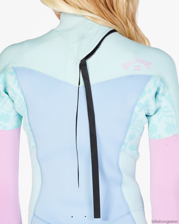 Billabong Clothing 00V682754 | Billabong 4/3-Synergy-Neoprenanzug mit Reißverschluss hinten Eisberg Mädchen