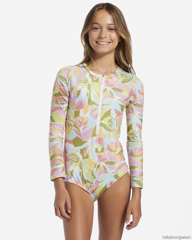 Billabong Clothing 00V682604 | Billabong Einteiliger Badeanzug „Tropic Crush“ mit langen Ärmeln und UPF 50 multi Mädchen