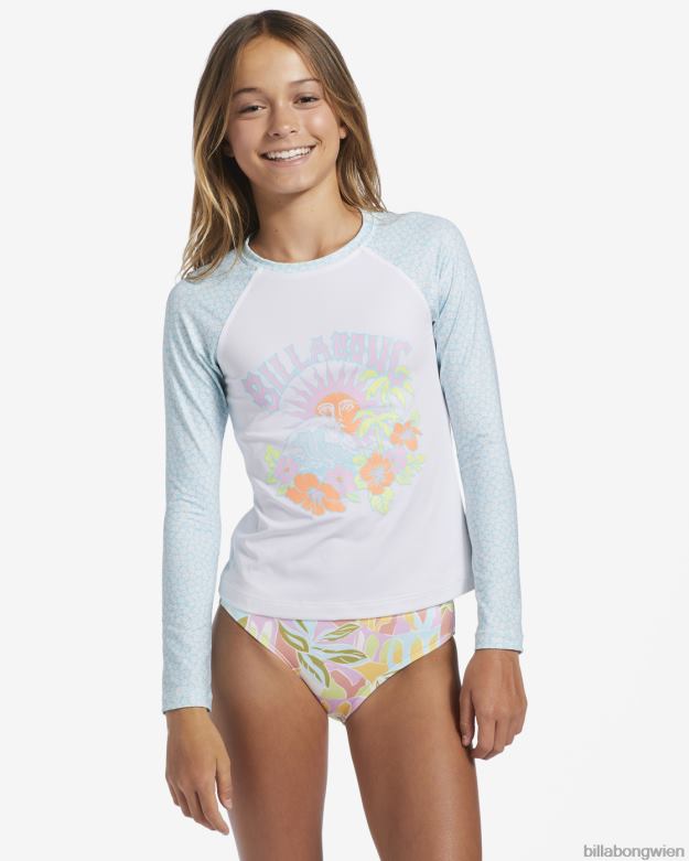 Billabong Clothing 00V682607 | Billabong Tropical Crush Langarm-Rashguard mit UPF 50 Salzkristall Mädchen