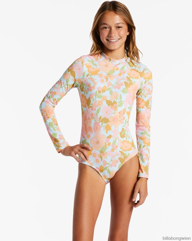 Billabong Clothing 00V682666 | Billabong Weggeblasener langärmliger, einteiliger Rashguard multi Mädchen