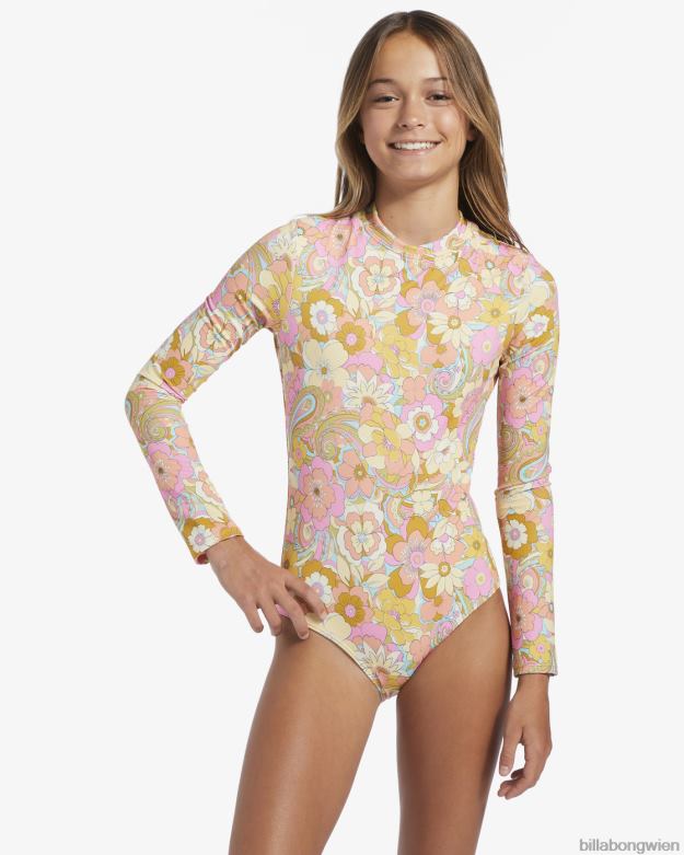 Billabong Clothing 00V682735 | Billabong 4–16 Sonnenstrahlen für immer, UPF 50, einteiliger Badeanzug mit langen Ärmeln multi Mädchen