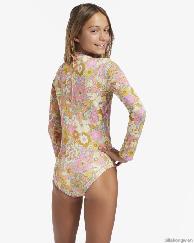 Billabong Clothing 00V682735 | Billabong 4–16 Sonnenstrahlen für immer, UPF 50, einteiliger Badeanzug mit langen Ärmeln multi Mädchen
