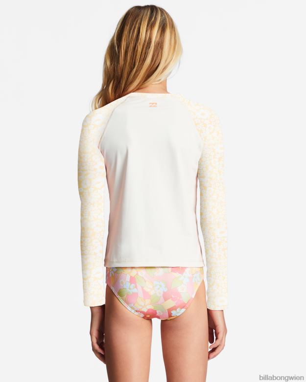 Billabong Clothing 00V682747 | Billabong 4-16 Sonnenstrahlen für immer Langarm-Rashguard mit UPF 50 goldener Pfirsich Mädchen