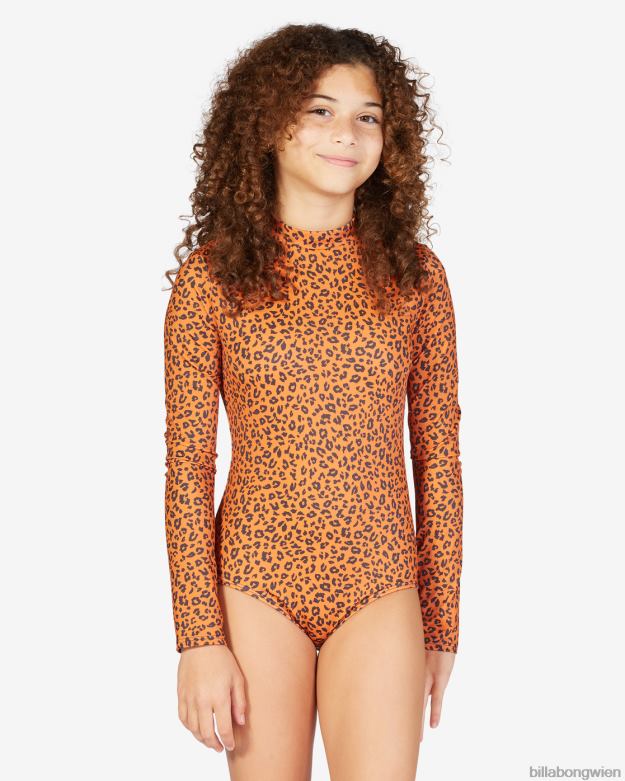 Billabong Clothing 00V682749 | Billabong Wildblumen-Badeanzug mit langen Ärmeln Wüstenlehm Mädchen