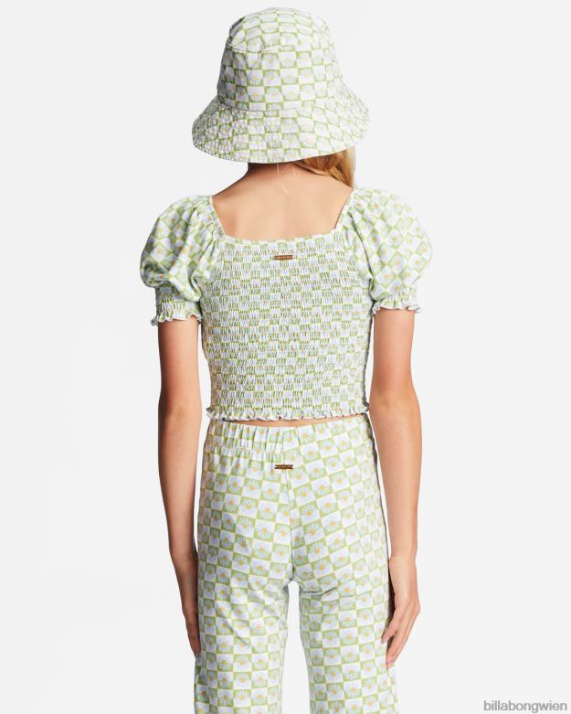 Billabong Clothing 00V682737 | Billabong 4-16 Coastal Sands Mini-Oberteil mit Puffärmeln Mooswiese Mädchen