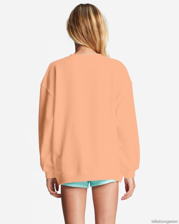 Billabong Clothing 00V682658 | Billabong Sweatshirt mit Rundhalsausschnitt, das Wellen macht helle Melone Mädchen