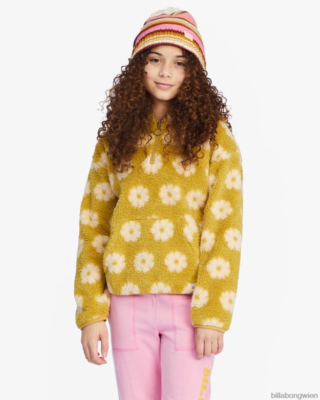 Billabong Clothing 00V682787 | Billabong Just-in-Time-Pullover-Sweatshirt mit halbem Reißverschluss grüner Neid Mädchen