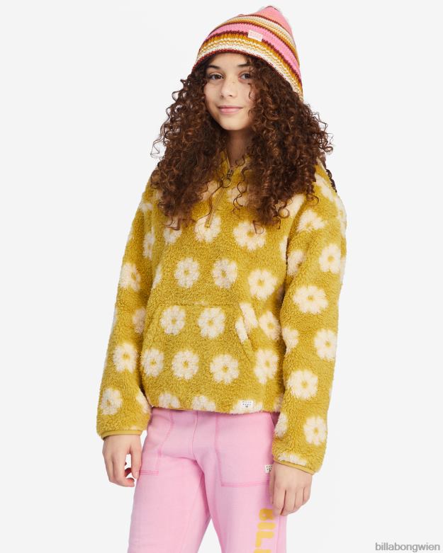 Billabong Clothing 00V682787 | Billabong Just-in-Time-Pullover-Sweatshirt mit halbem Reißverschluss grüner Neid Mädchen