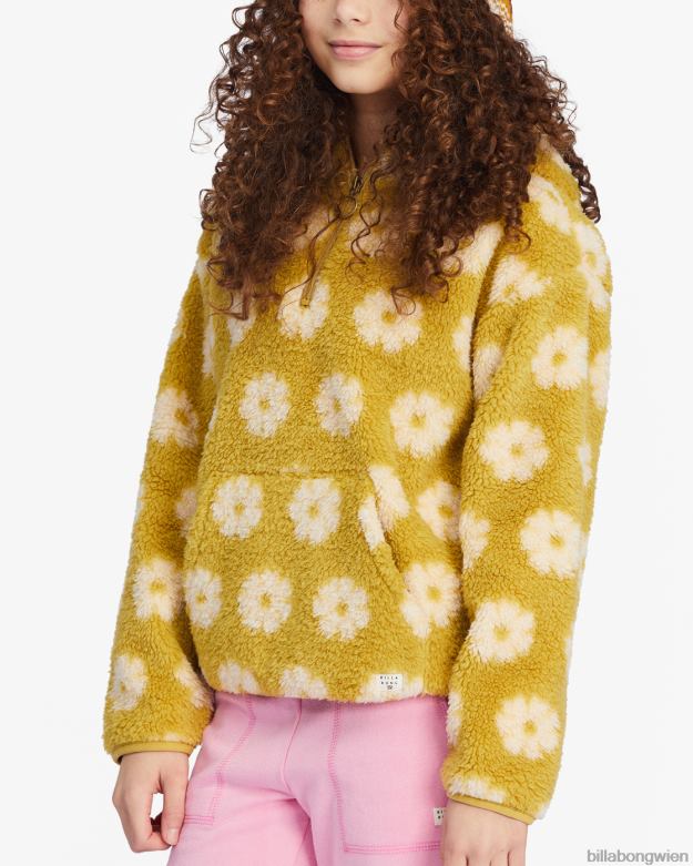 Billabong Clothing 00V682787 | Billabong Just-in-Time-Pullover-Sweatshirt mit halbem Reißverschluss grüner Neid Mädchen