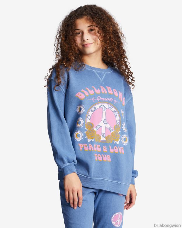 Billabong Clothing 00V682793 | Billabong Sweatshirt mit Rundhalsausschnitt, das Wellen macht mittlerer Jahrgang Mädchen