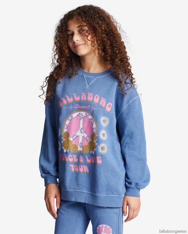 Billabong Clothing 00V682793 | Billabong Sweatshirt mit Rundhalsausschnitt, das Wellen macht mittlerer Jahrgang Mädchen