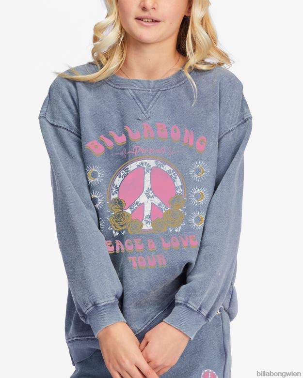 Billabong Clothing 00V682793 | Billabong Sweatshirt mit Rundhalsausschnitt, das Wellen macht mittlerer Jahrgang Mädchen