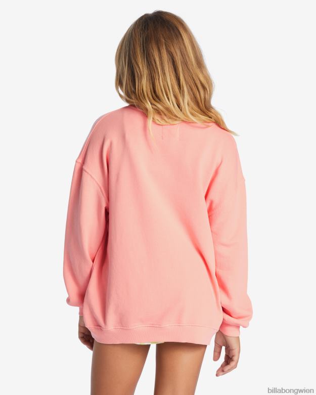 Billabong Clothing 00V682805 | Billabong Sweatshirt mit Rundhalsausschnitt, das Wellen macht weich und pfirsichfarben Mädchen