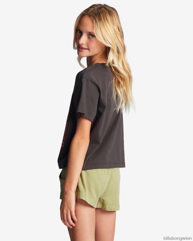 Billabong Clothing 00V682681 | Billabong 4-16 kastenförmiges T-Shirt „Lass uns ins Paradies gehen“. aus schwarz Mädchen
