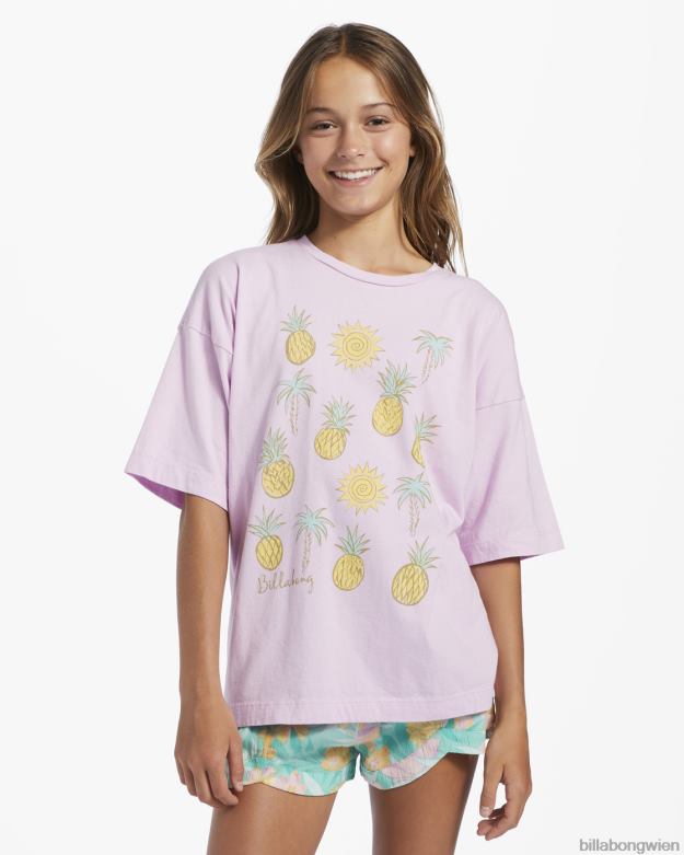 Billabong Clothing 00V682690 | Billabong 4–16 übergroßes Ananas-Party-T-Shirt helles Lila Mädchen