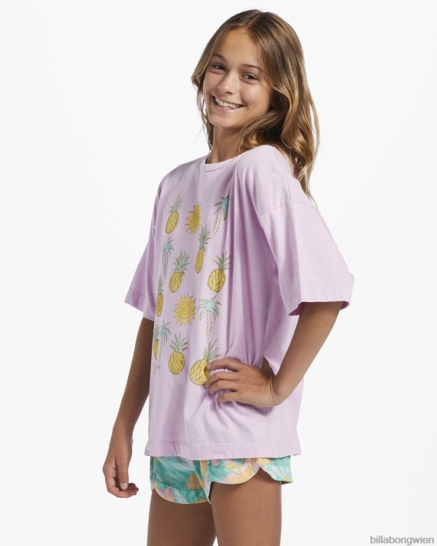 Billabong Clothing 00V682690 | Billabong 4–16 übergroßes Ananas-Party-T-Shirt helles Lila Mädchen